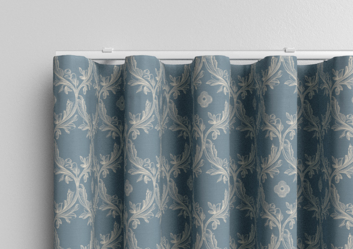 Trellis Prints, Vine and Bloom Raffs Blue - Made to Measure Curtains - Image 13